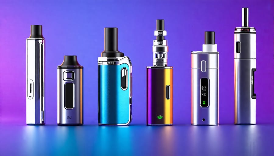 Various vaping devices compatible with THCA, showcasing options for consumers